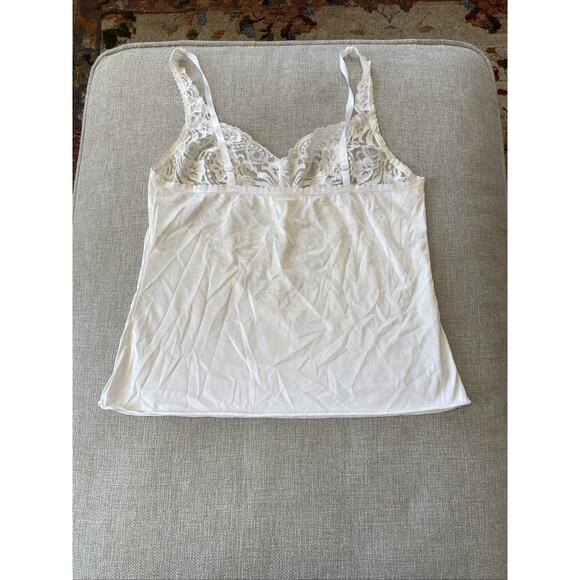 Vintage Vanity Fair Satin Lace Cami Lingerie Slip Tank Top Size 34 Small Ivory - Picture 2 of 8